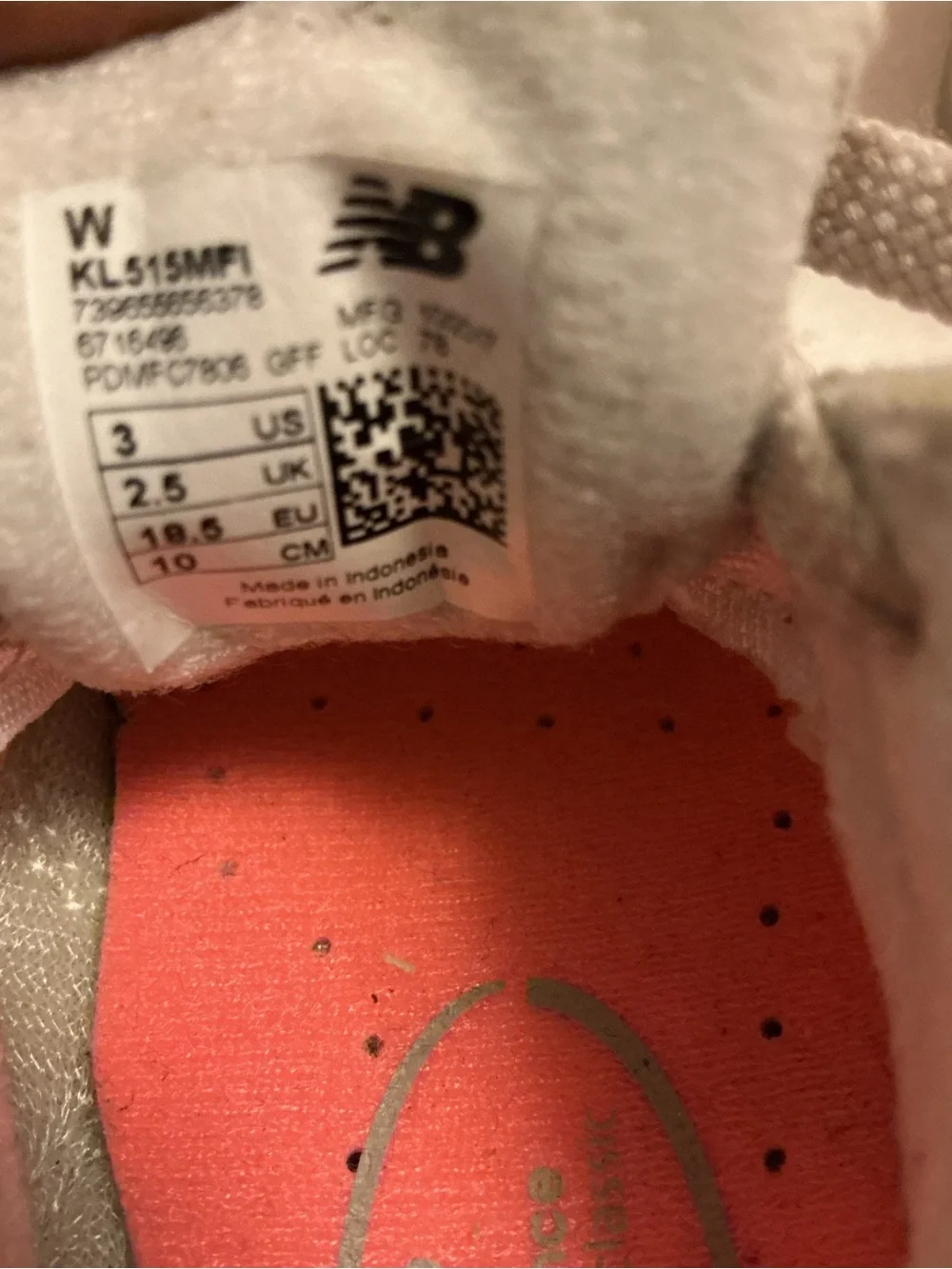 New Balance Kids Beige Mesh & Suede Sneakers with Coral Logo